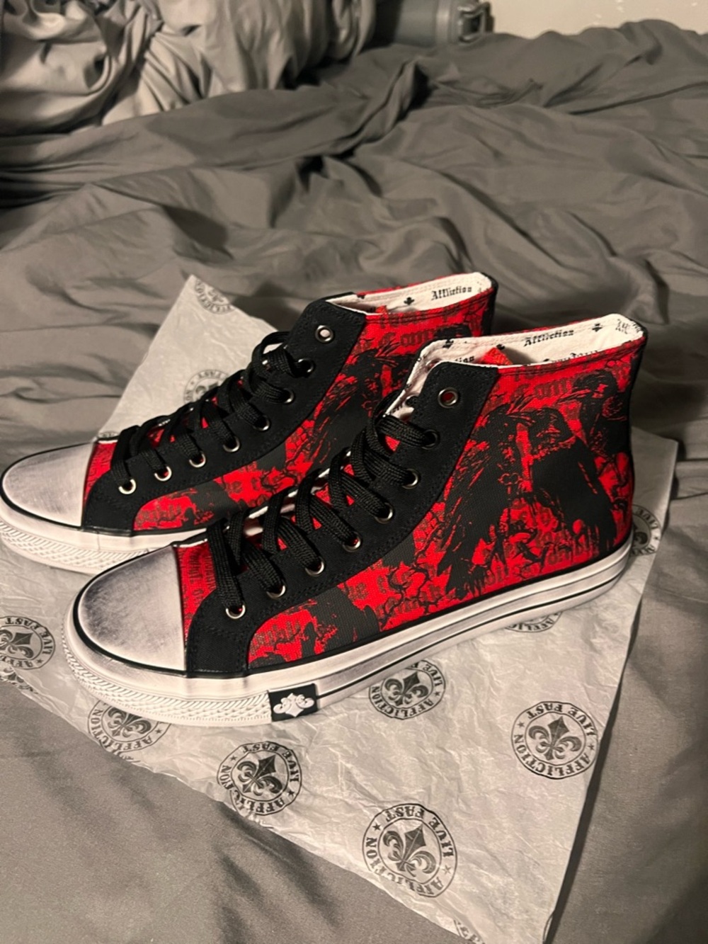 Crows Hi-top affliction shoes